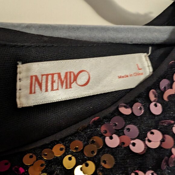 Intempo multi-color, long-sleeve, sequined dress - Picture 4 of 4